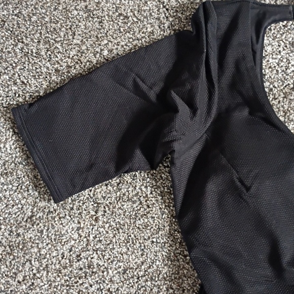 SPANX Pique SHAPING Black Open Back ONE PIECE RASHGARD SWIMSUIT - Picture 7 of 9